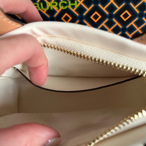 Tory Burch Ella Printed Nylon Mini Tote Bag Crossbody Meadow Gold Green Cream - Picture 9 of 9